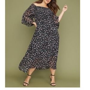 Lane Bryant Smock Off the Shoulder Dress